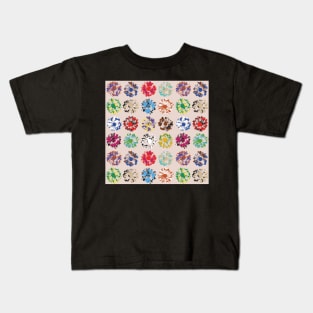 Vibrant summer flowers silhouettes Kids T-Shirt